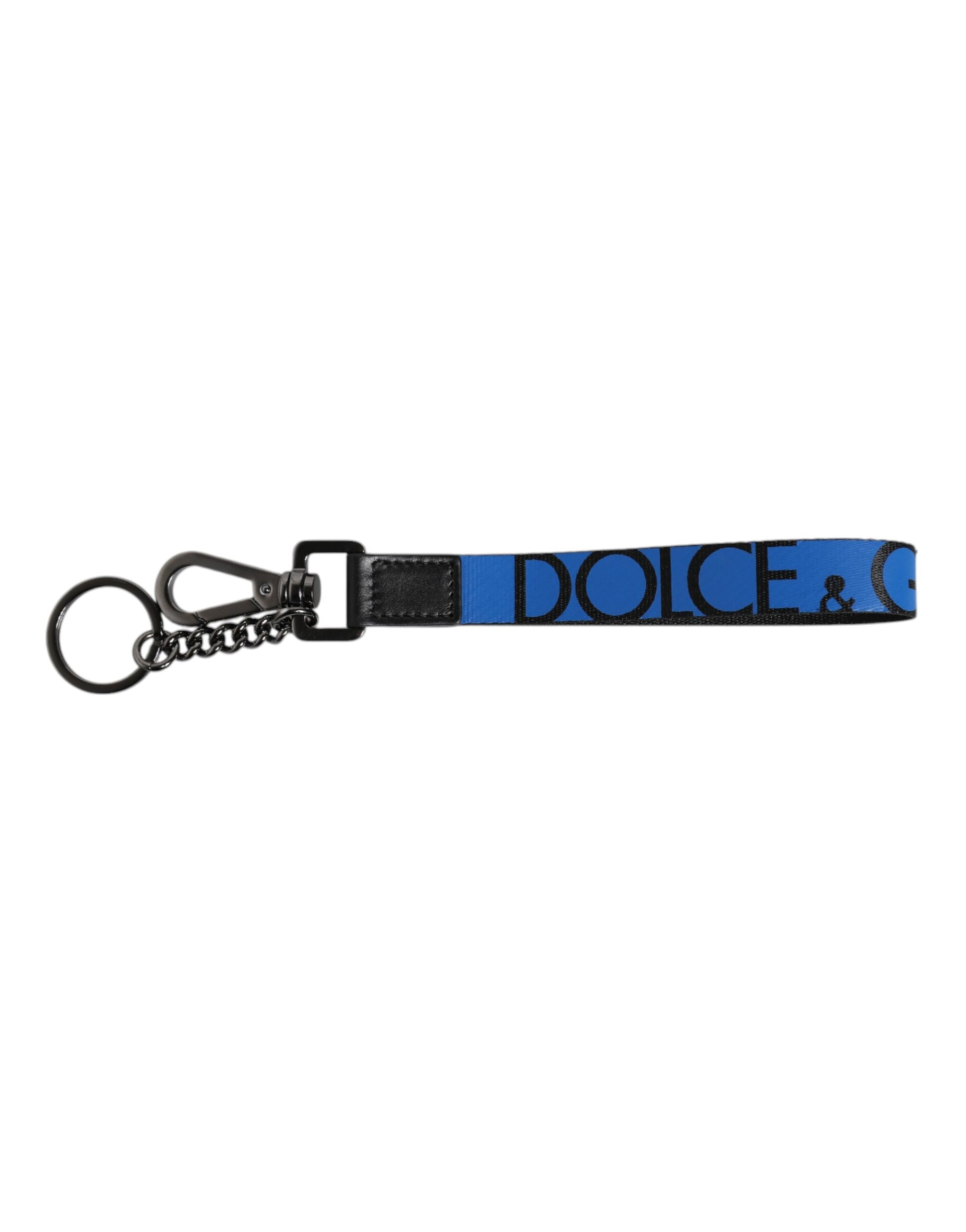 Blue Logo Nylon Silver Brass Men Holder Keychain Keyring