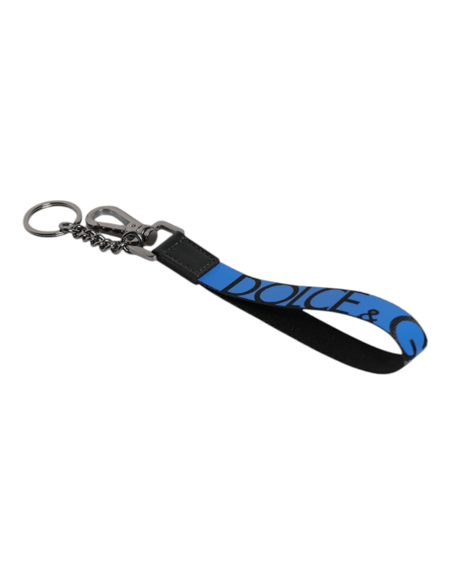 Blue Logo Nylon Silver Brass Men Holder Keychain Keyring