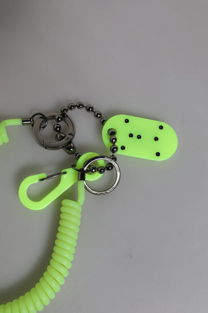Green Springy Key Holder DG Logo Men's Keychain Keyring