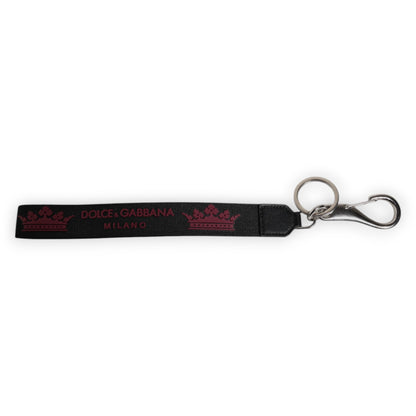 Black Nylon Logo DG Crown Men's Holder Keychain Keyring