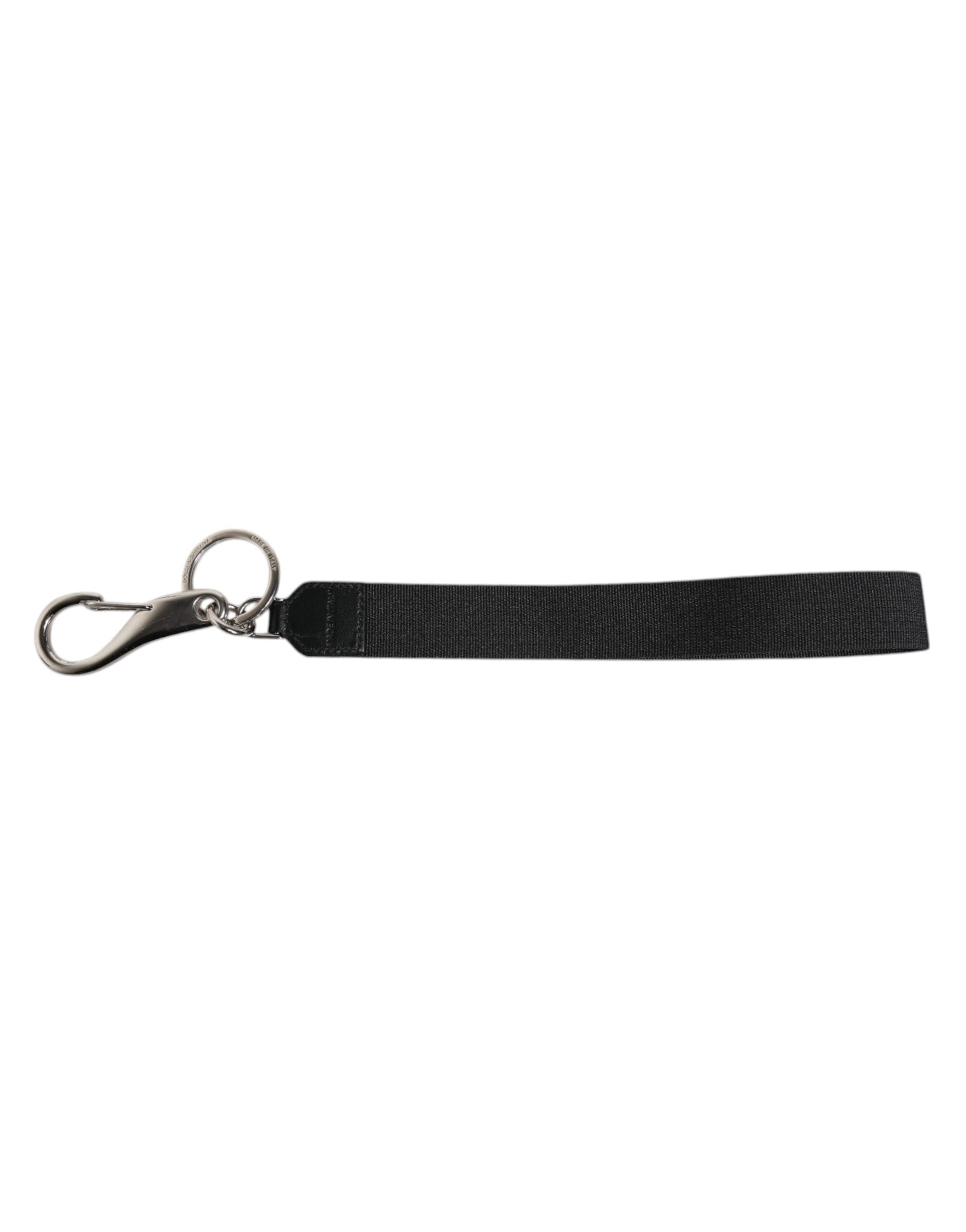 Black Nylon Logo DG Crown Men's Holder Keychain Keyring