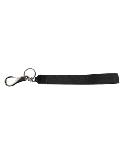 Black Nylon Logo DG Crown Men's Holder Keychain Keyring