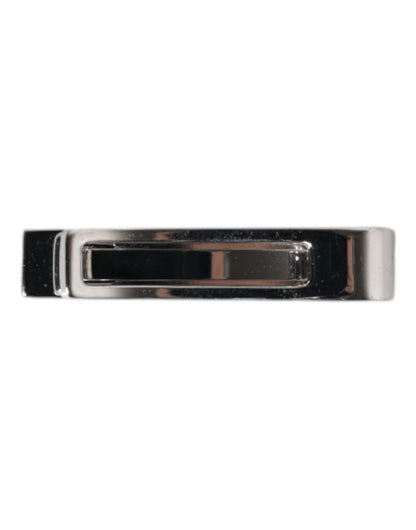 Silver Tone Brass Logo Branded Tie Clip Bar