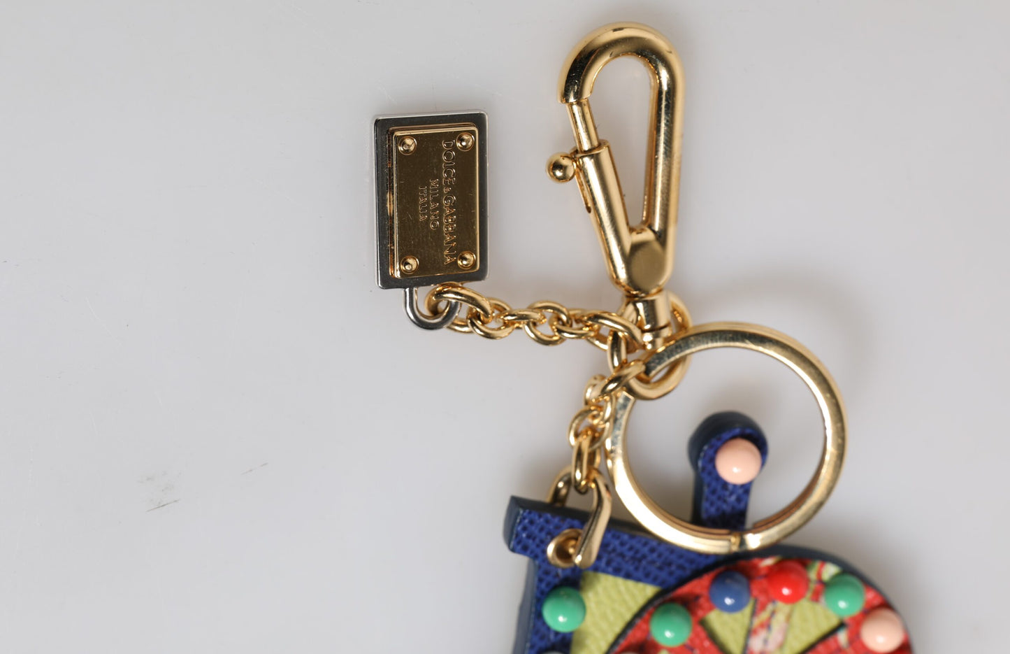 Multicolor Gold Tone Carretto Keychain Keyring