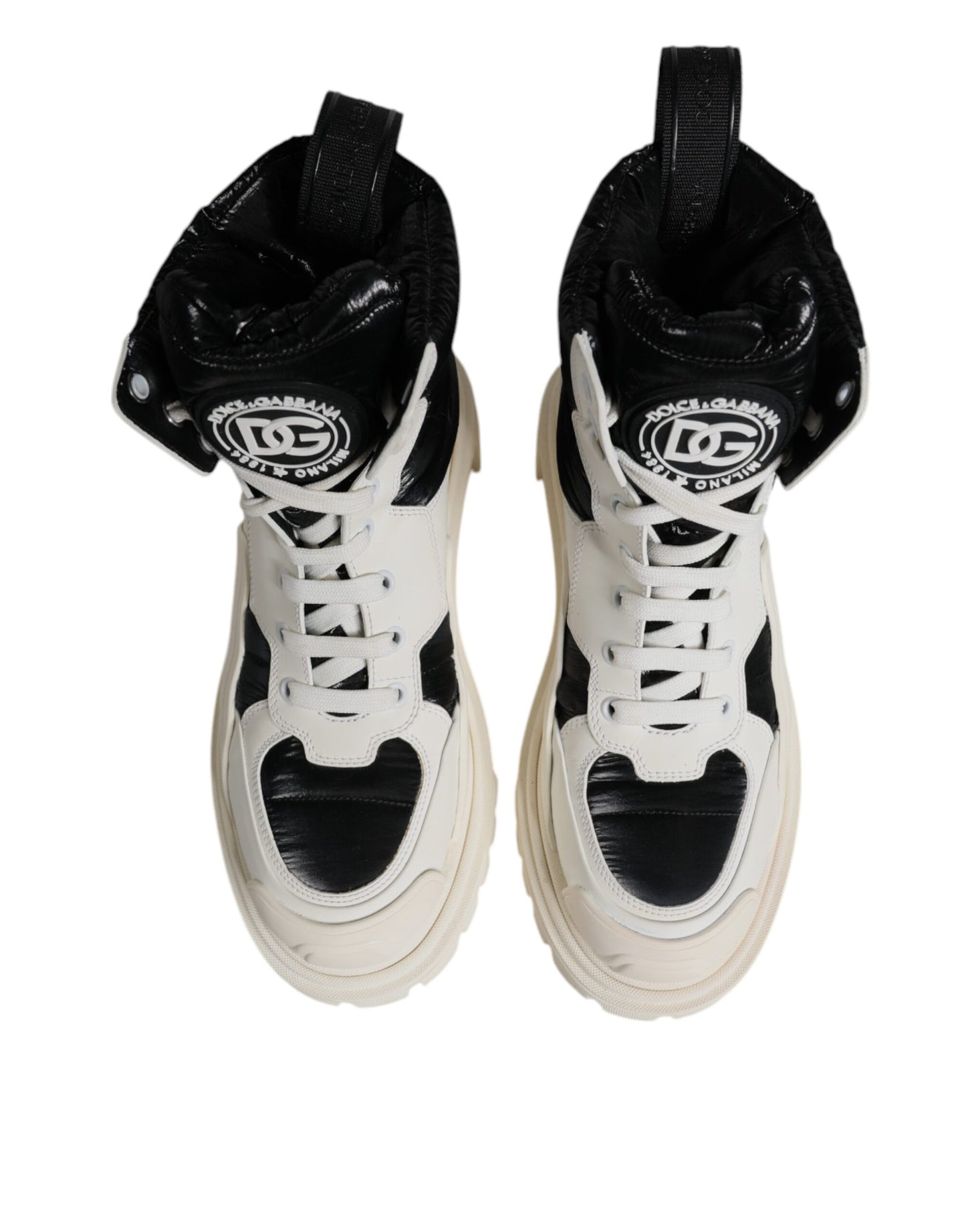 White Padded Mid Calf Lace Up Boots Shoes