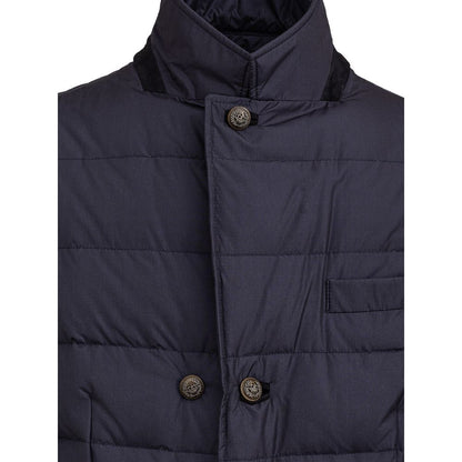Blue Polyester Jackets & Coat