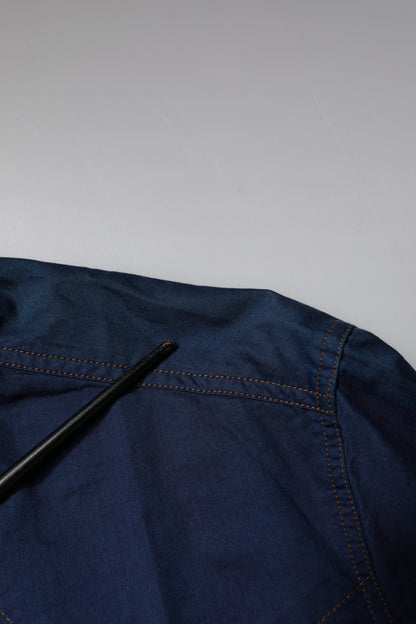 Dark Blue Cotton GOLD Dress Formal Shirt