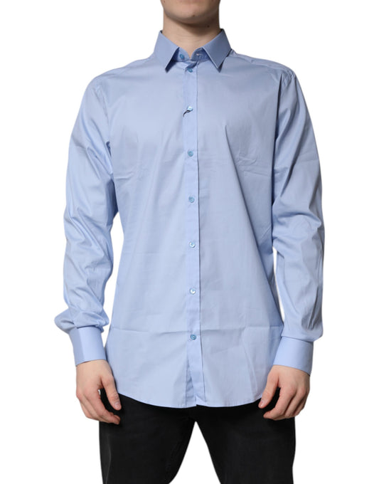 Light Blue Cotton GOLD Dress Formal Shirt