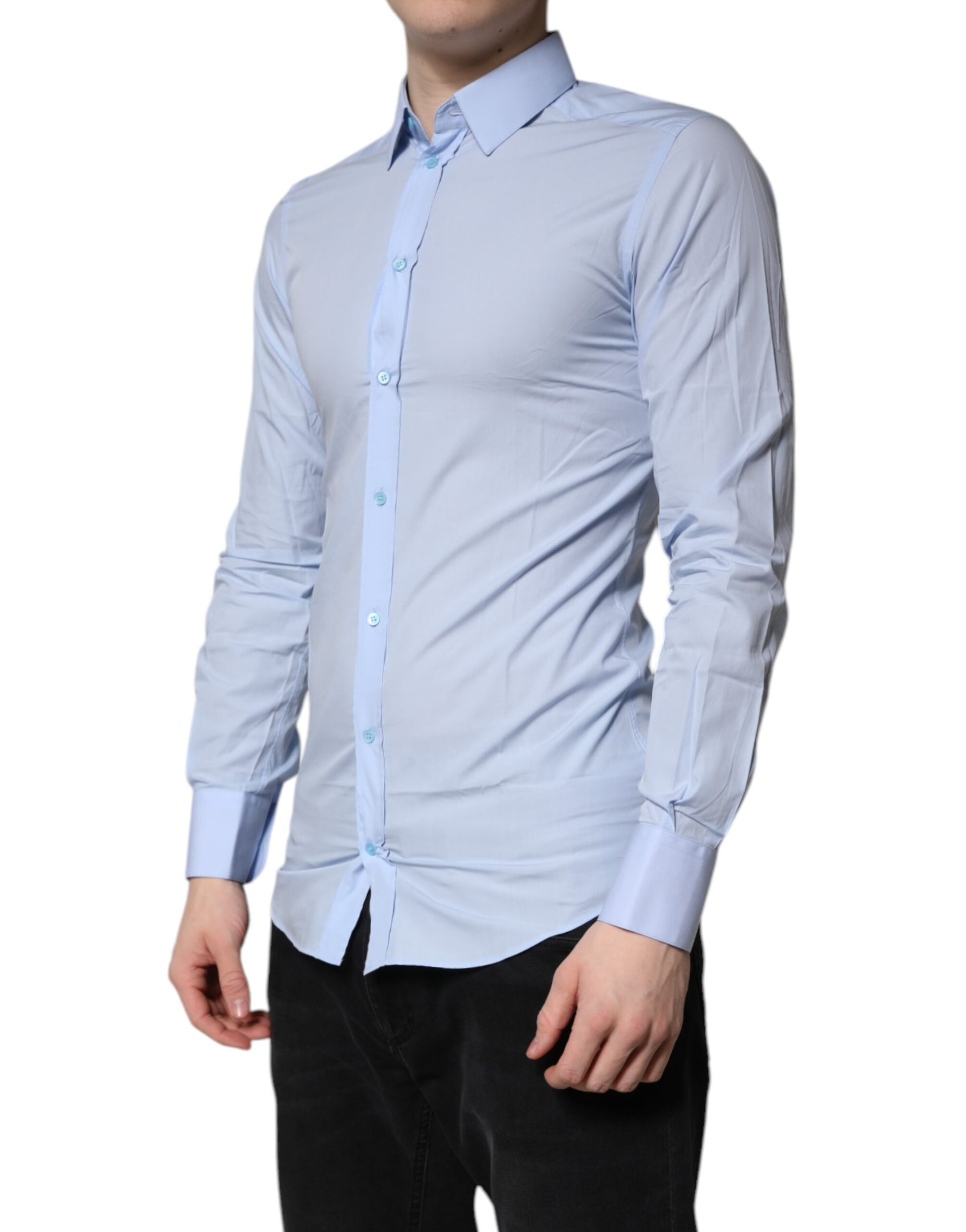 Light Blue Cotton GOLD Dress Formal Shirt