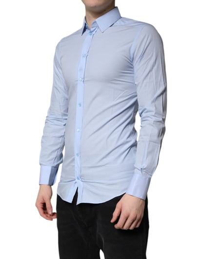 Light Blue Cotton GOLD Dress Formal Shirt