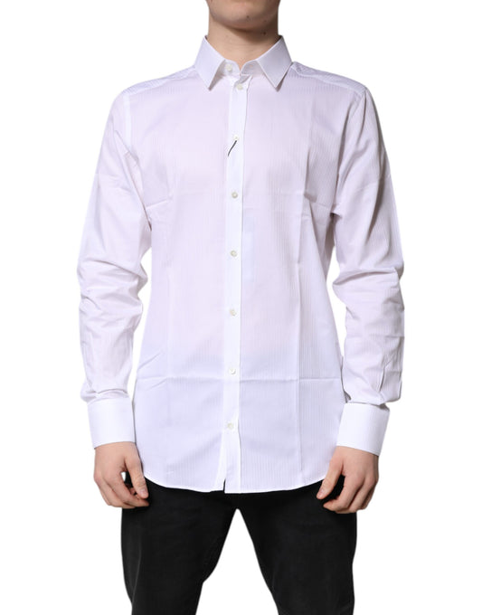 White Cotton Collared GOLD Dress Formal Shirt