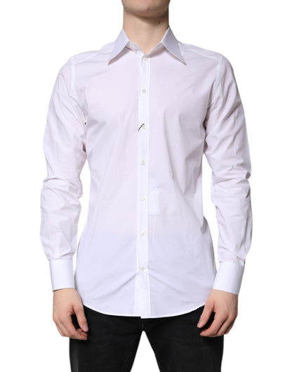 White Cotton GOLD Dress Formal Shirt