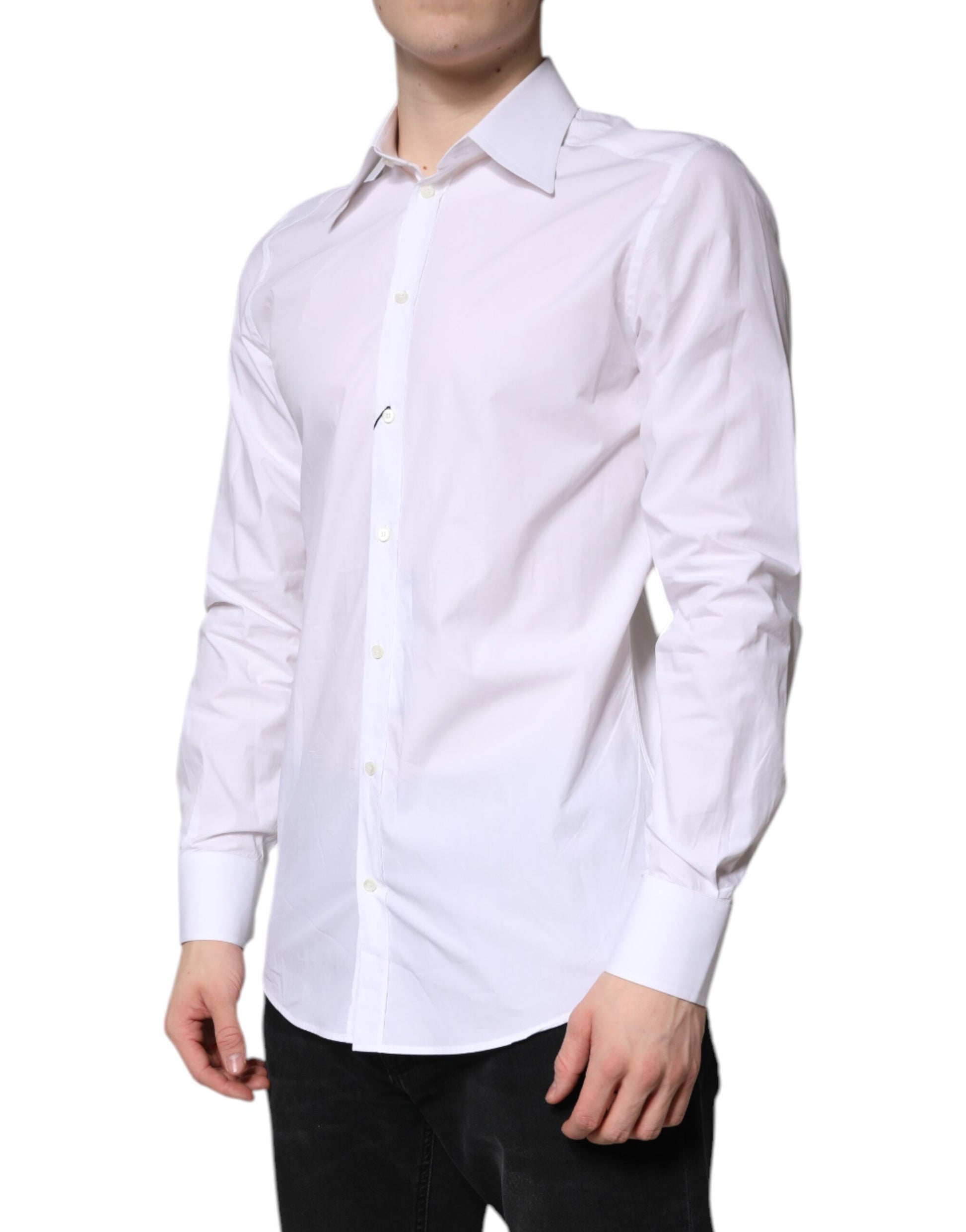 White Cotton GOLD Dress Formal Shirt