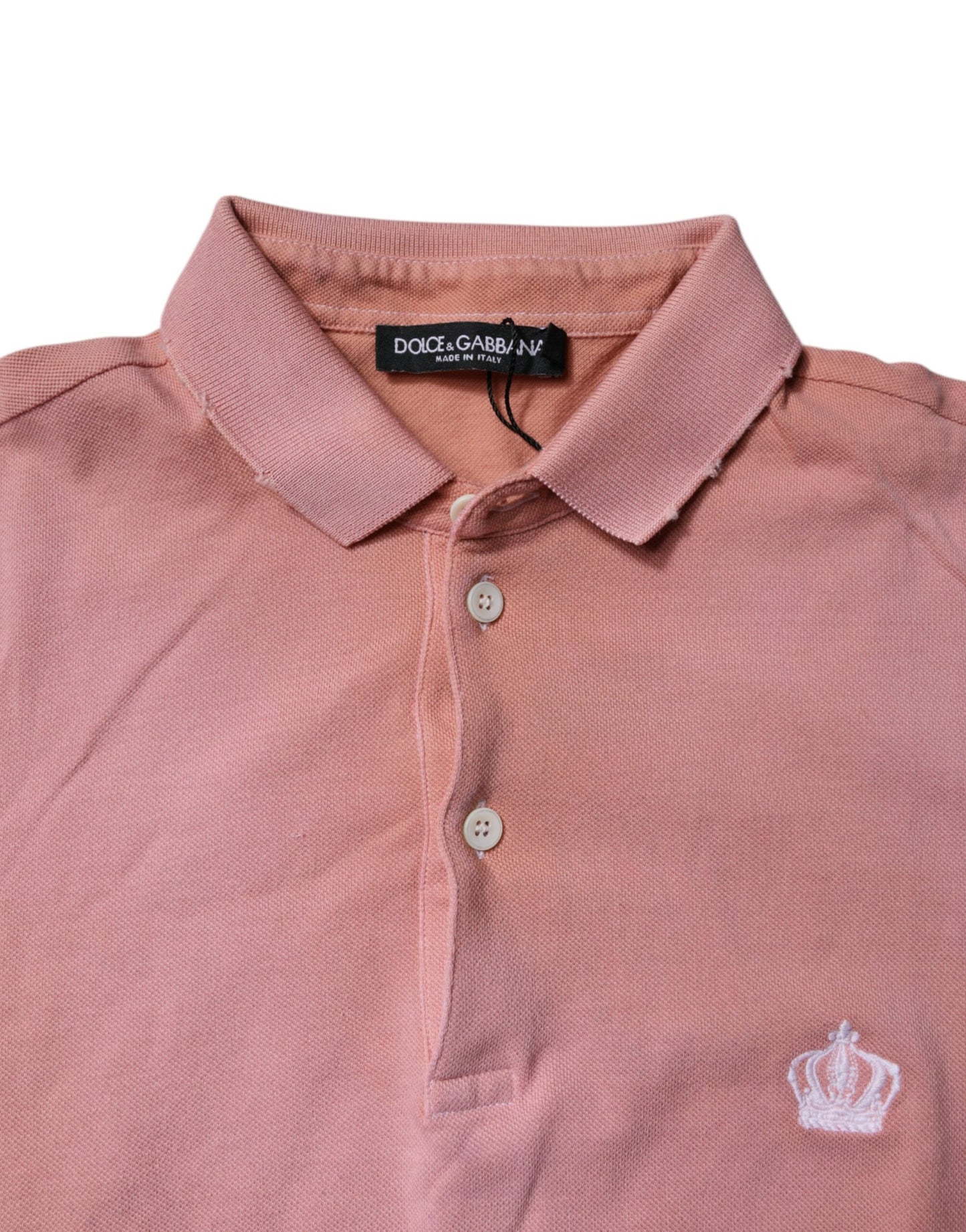 Pink Cotton Crown Collared Polo T-shirt