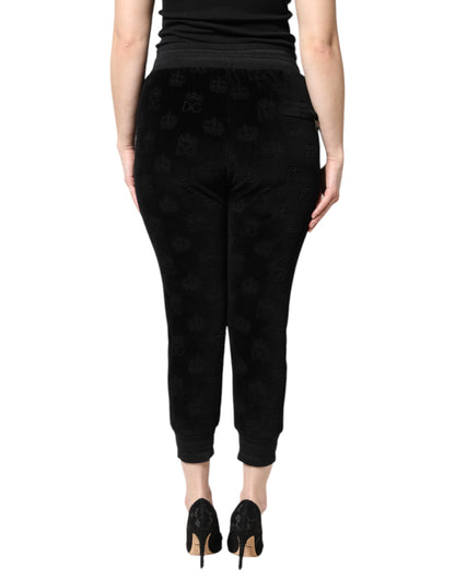 Black All-Over DG Logo Print Jogger Pants