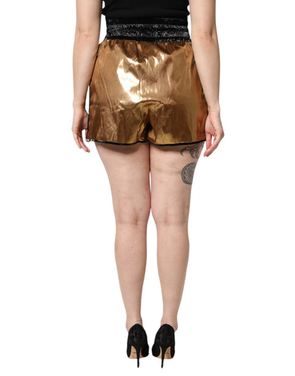 Metallic Gold High Waist Women Hotpants Short