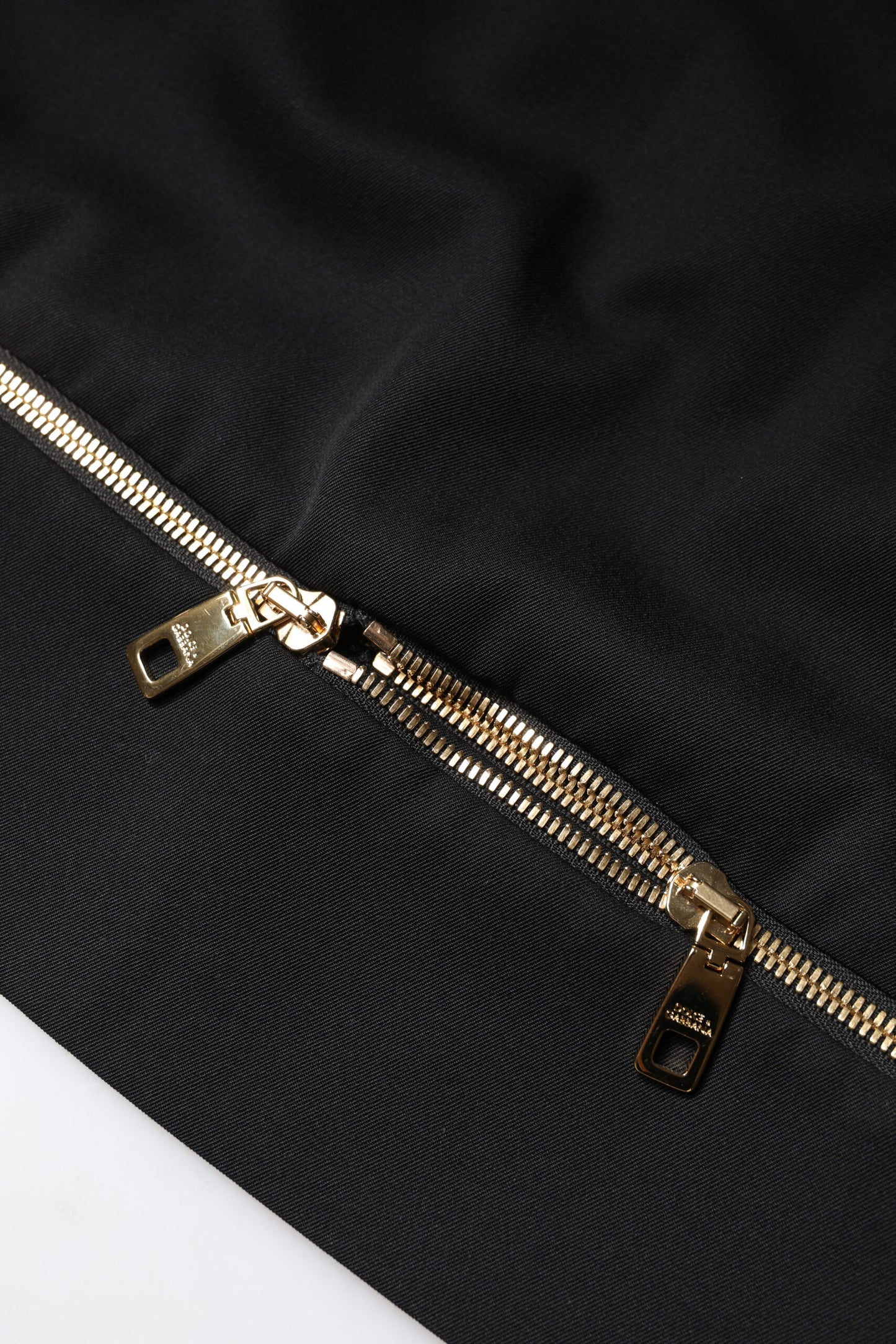 Black Virgin Wool High Waisted Mini Skirt