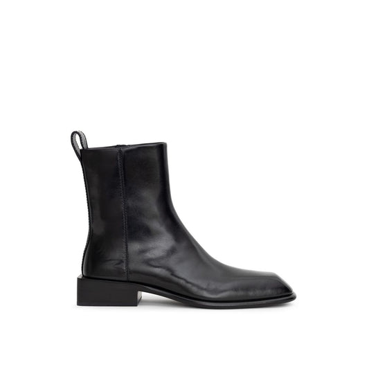 Black Leather Ankle Boots