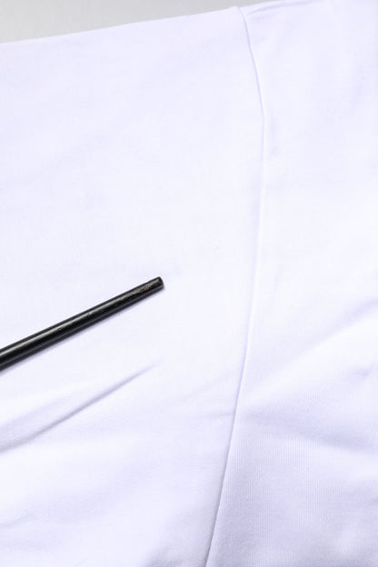 White Printed Cotton Crew Neck Tee T-shirt