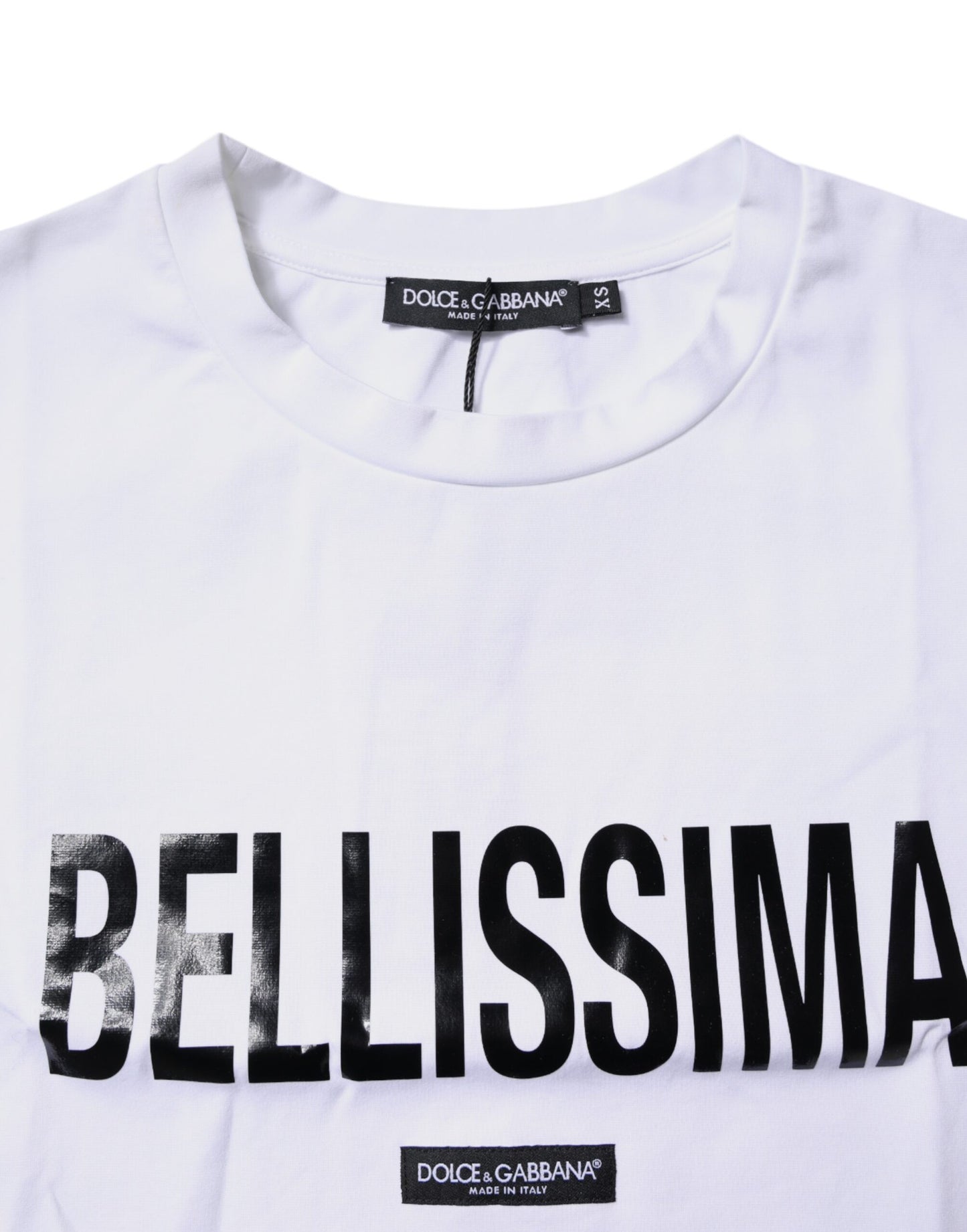 White Bellissima Cotton Crew Neck T-shirt