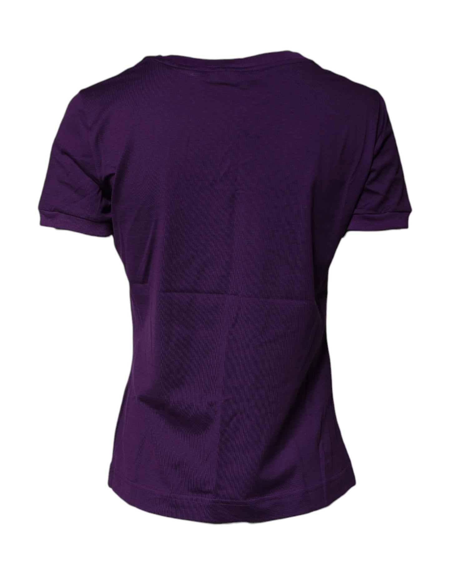 Violet Cotton Crewneck Short Sleeves T-shirt