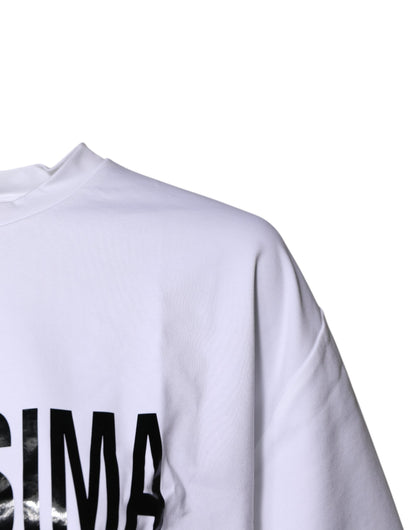 White Bellissima Cotton Crew Neck T-shirt