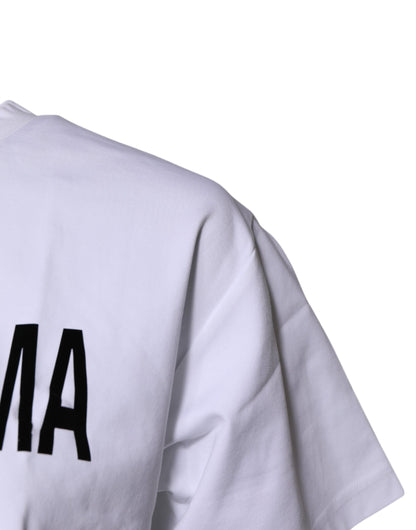 White Bellissima Cotton Crew Neck T-shirt