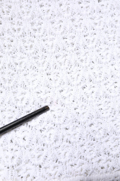 White Viscose Short Sleeve Crochet Top