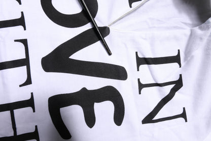 White Cotton Silk Blend Ascot Collar T-shirt