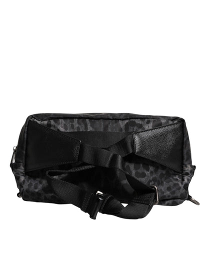 Black Gray Leopard DG Logo Belt Waist Fanny Pack Bag