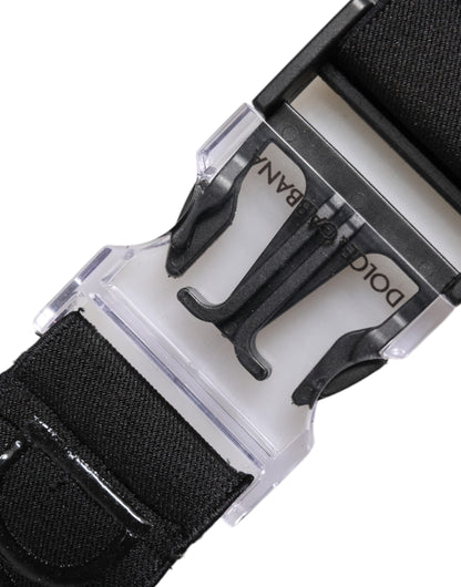 Black Stretch Polyester Rubberised DG Logo Keychain