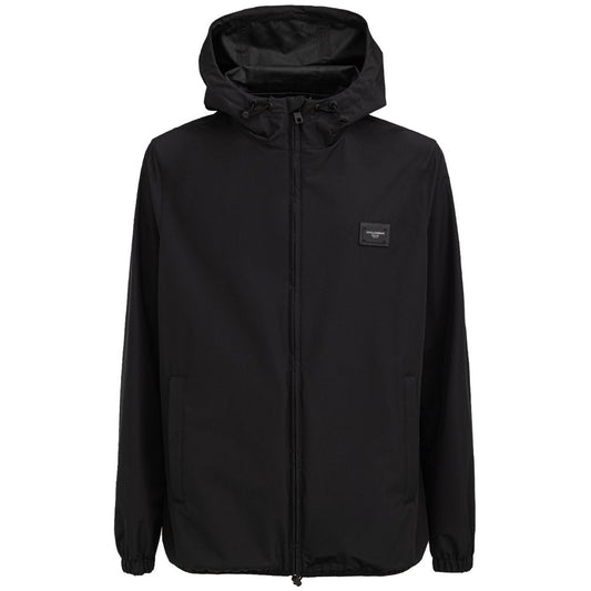 Black Polyester Shell Jacket