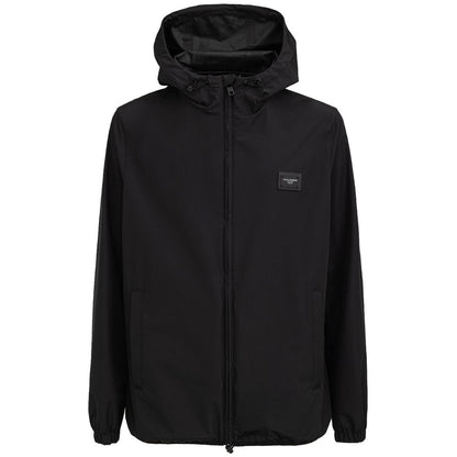 Black Polyester Jackets & Coat