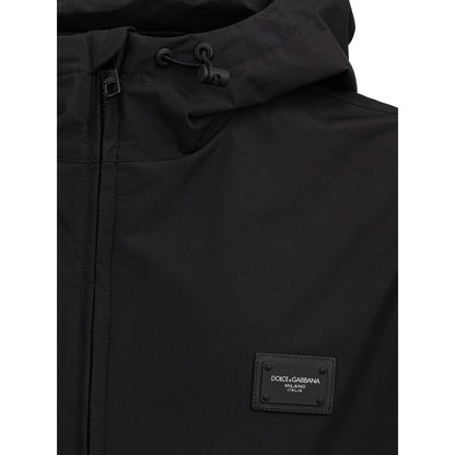Black Polyester Jackets & Coat