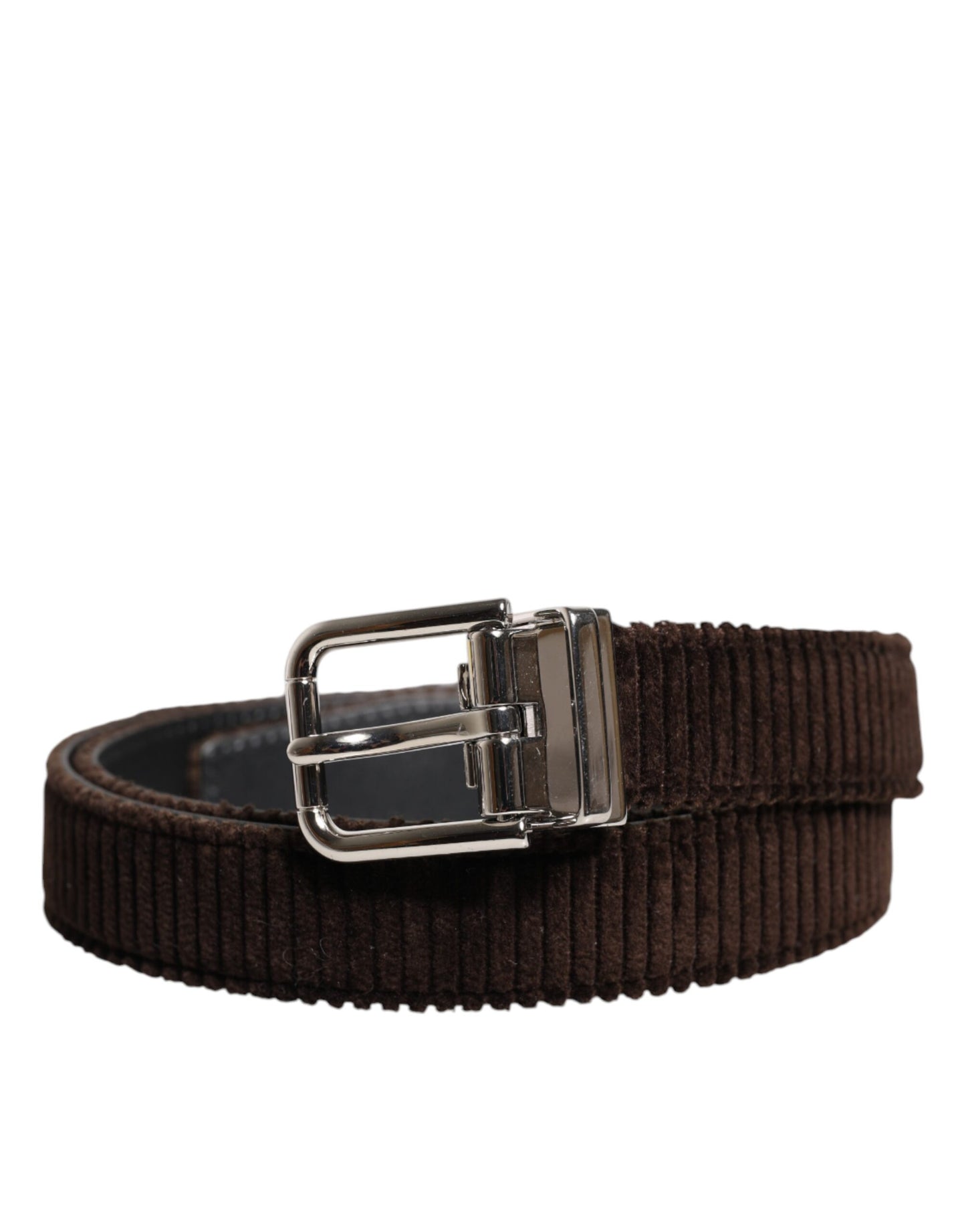 Brown Velvet Metal Buckle Classic Belt