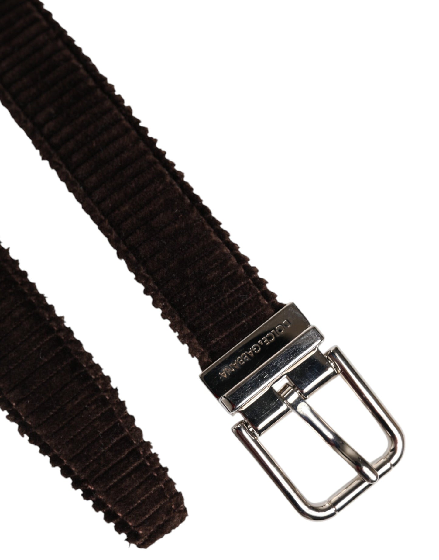 Brown Velvet Metal Buckle Classic Belt