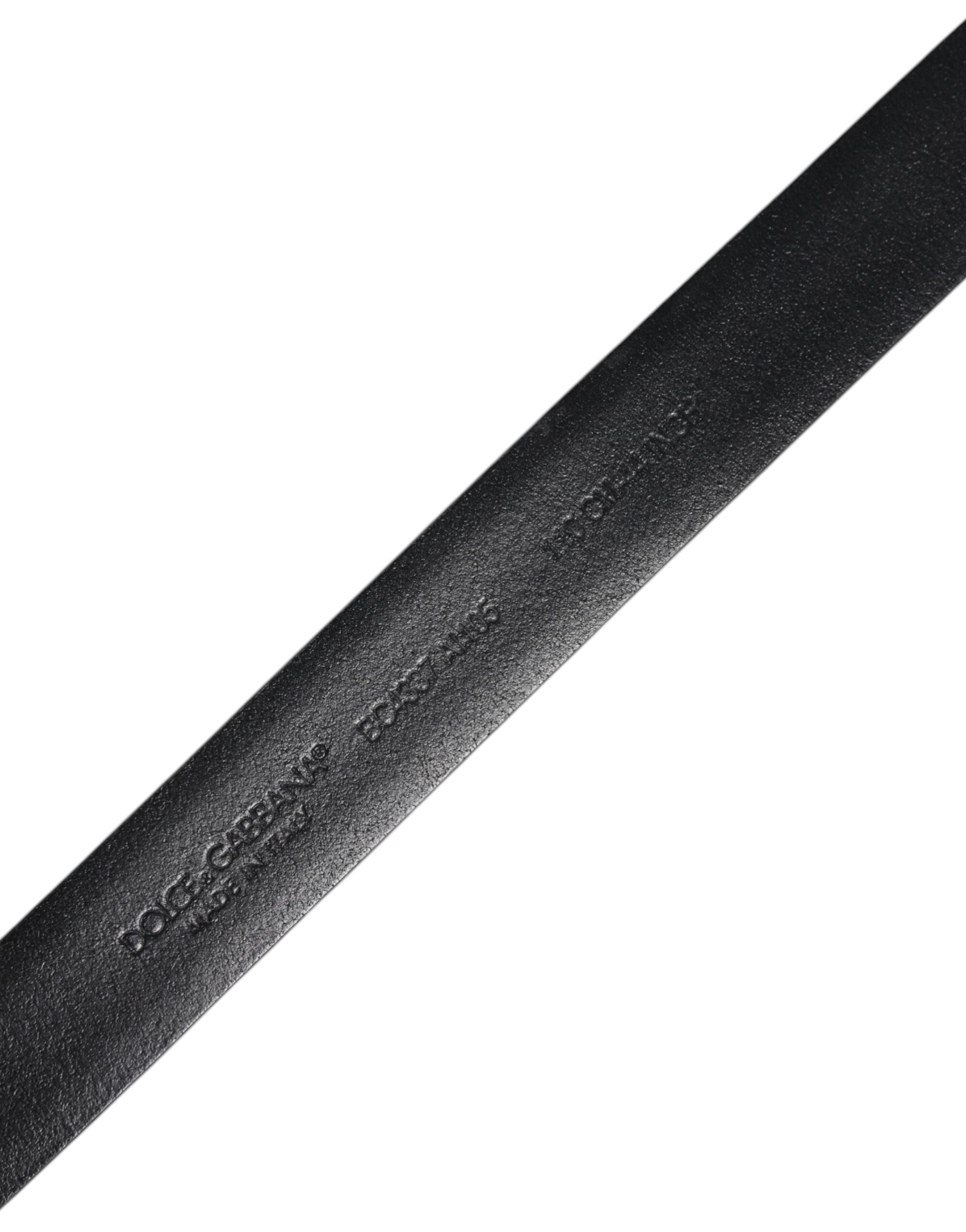 Black Solid Leather Classic Waist Buckle Belt