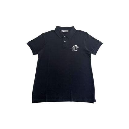 Black Cotton Men Polo Shirt