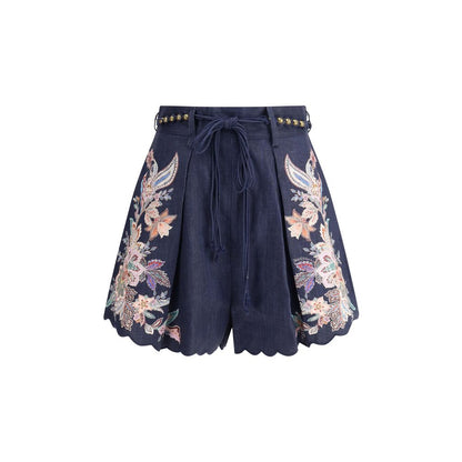 White Linen Bermuda Shorts