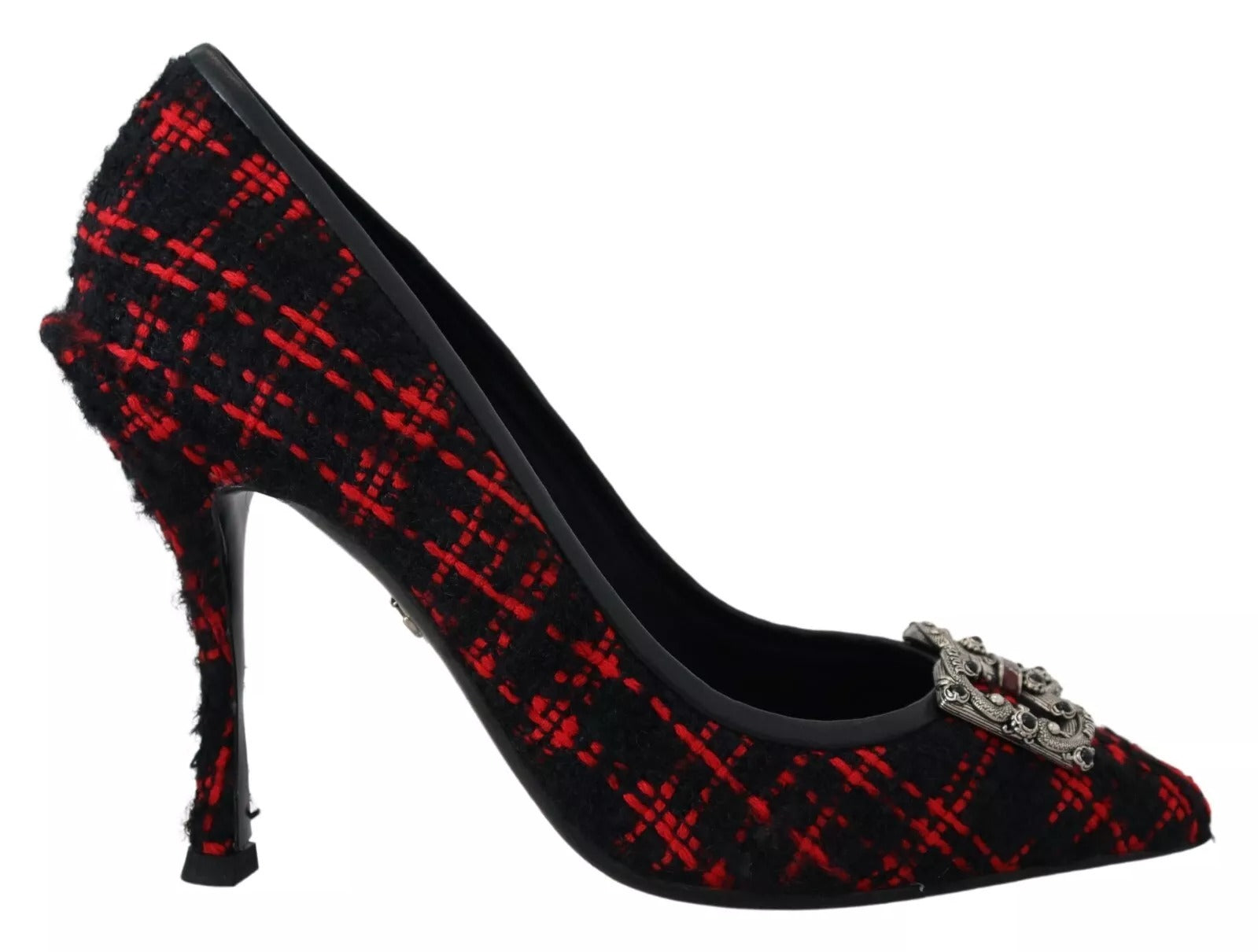 Red Black Tweed DG Amore Heels Pumps Shoes