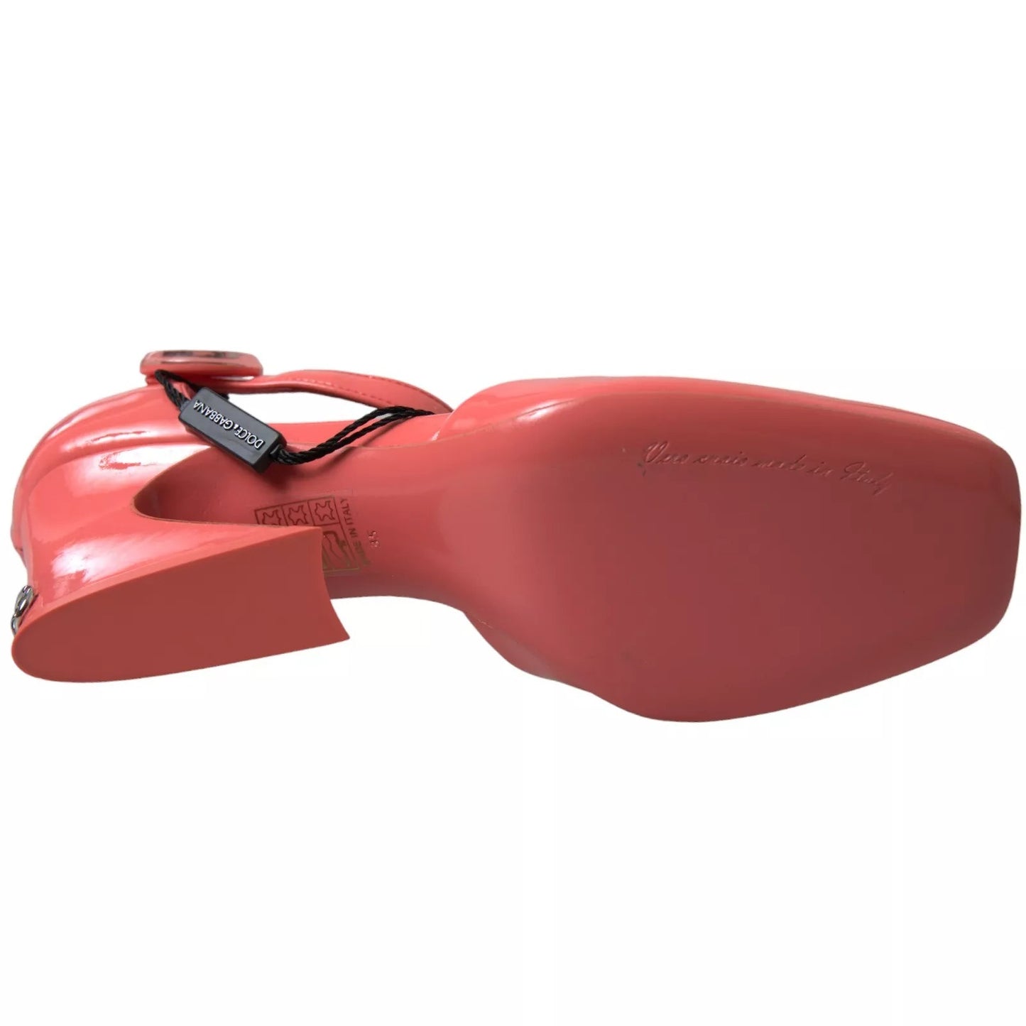 Peach Leather Ankle Strap Heels Sandals Shoes