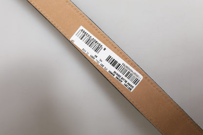 Blue Denim Silver Logo Metal Waist Buckle Belt