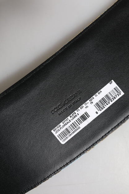 Multicolor Floral Jacquard Wide Waist Belt