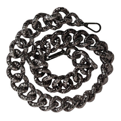 Black Chain Logo Engraved Bag Shoulder Strap