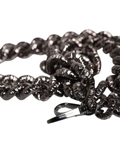 Black Chain Logo Engraved Bag Shoulder Strap