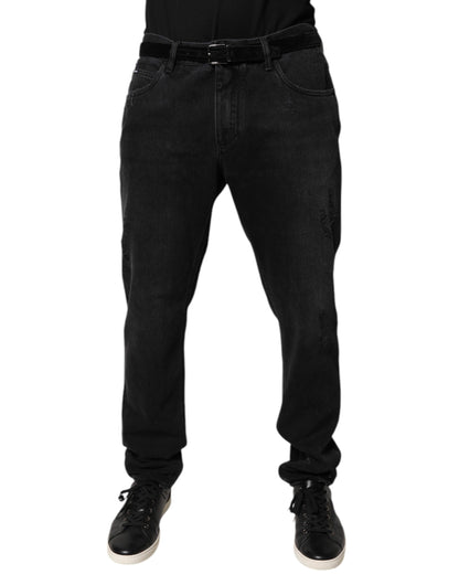 Black Cotton Skinny Men Denim Jeans