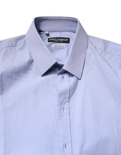 Light Blue Cotton SICILIA Dress Formal Shirt