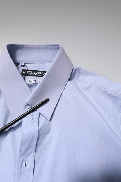 Light Blue Cotton SICILIA Dress Formal Shirt