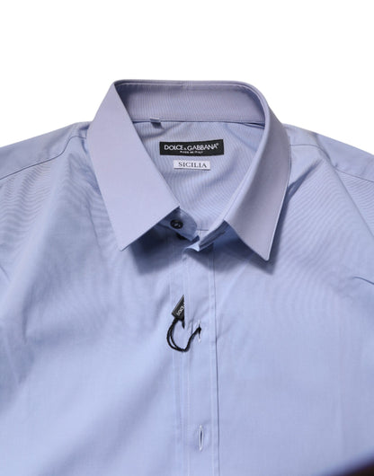 Light Blue Cotton SICILIA Dress Formal Shirt