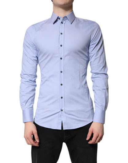 Light Blue Cotton SICILIA Dress Formal Shirt